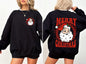 Retro Santa Checkered, Front and Back, Merry Christmas, Winter, Snow, Xmas Sweatshirt
