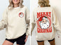 Retro Santa Checkered, Front and Back, Merry Christmas, Winter, Snow, Xmas Sweatshirt