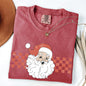 Retro Santa Checkered, Red, Christmas, Winter, Snow, Xmas Tshirt Comfort Colors T-Shirt