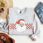 Retro Santa Checkered, Red, Christmas, Winter, Snow, Xmas Sweatshirt