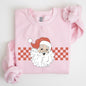 Retro Santa Checkered, Red, Christmas, Winter, Snow, Xmas Sweatshirt