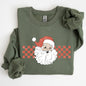 Retro Santa Checkered, Red, Christmas, Winter, Snow, Xmas Sweatshirt