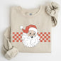 Retro Santa Checkered, Red, Christmas, Winter, Snow, Xmas Sweatshirt