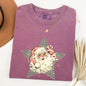 Retro Santa Green Star, Christmas, Winter, Xmas Tshirt Comfort Colors T-Shirt