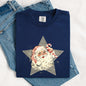 Retro Santa Green Star, Christmas, Winter, Xmas Tshirt Comfort Colors T-Shirt