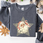 Retro Santa Green Star, Christmas, Winter, Xmas Sweatshirt