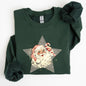 Retro Santa Green Star, Christmas, Winter, Xmas Sweatshirt