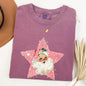 Retro Santa Pink Star, Christmas, Winter, Xmas Tshirt Comfort Colors T-Shirt