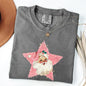 Retro Santa Pink Star, Christmas, Winter, Xmas Tshirt Comfort Colors T-Shirt