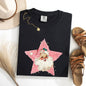 Retro Santa Pink Star, Christmas, Winter, Xmas Tshirt Comfort Colors T-Shirt
