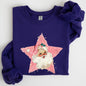 Retro Santa Pink Star, Christmas, Winter, Xmas Sweatshirt