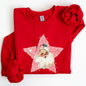 Retro Santa Pink Star, Christmas, Winter, Xmas Sweatshirt