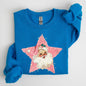 Retro Santa Pink Star, Christmas, Winter, Xmas Sweatshirt