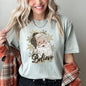 Retro Santa, Believe, Christmas, Leopard Print, Comfort Colors Tshirt