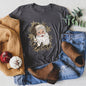 Retro Santa, Believe, Christmas, Leopard Print Super Soft Tees