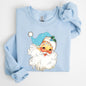 Retro Santa, Blue, Classic, Twinkle, Christmas, Winter, Xmas Sweatshirt
