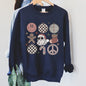 Retro Santa, Christmas, Peace, Snowflake Sweatshirt