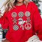 Retro Santa, Christmas, Peace, Snowflake Sweatshirt