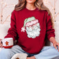 Retro Santa, Christmas, Stripes Sweatshirt