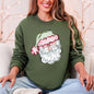 Retro Santa, Christmas, Stripes Sweatshirt