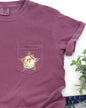 Retro Santa, Green Star, Pocket, Christmas, Snow, Winter, Xmas Pocket Tee Comfort Colors T-Shirt