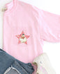 Retro Santa, Pink Star, Pocket, Christmas, Snow, Winter, Xmas Pocket Tee Comfort Colors T-Shirt