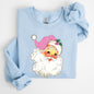 Retro Santa, Pink, Classic, Twinkle, Christmas, Winter, Xmas Sweatshirt