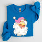 Retro Santa, Pink, Classic, Twinkle, Christmas, Winter, Xmas Sweatshirt
