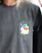 Retro Santa, Pocket, Blue Hat, Christmas, Winter, Snow, Xmas Pocket Tee Comfort Colors T-Shirt