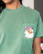Retro Santa, Pocket, Pink Hat, Christmas, Winter, Snow, Xmas Pocket Tee Comfort Colors T-Shirt
