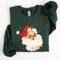 Retro Santa, Red Christmas Sparkles, Vintage, Winter, Snow, Xmas Sweatshirt