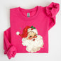 Retro Santa, Red Christmas Sparkles, Vintage, Winter, Snow, Xmas Sweatshirt