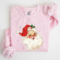 Retro Santa, Red Christmas Sparkles, Vintage, Winter, Snow, Xmas Sweatshirt
