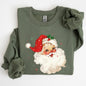 Retro Santa, Red Christmas Sparkles, Vintage, Winter, Snow, Xmas Sweatshirt