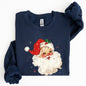 Retro Santa, Red Christmas Sparkles, Vintage, Winter, Snow, Xmas Sweatshirt
