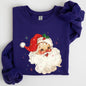 Retro Santa, Red Christmas Sparkles, Vintage, Winter, Snow, Xmas Sweatshirt