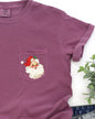 Retro Santa, Sparkles, Pocket, Red Hat, Christmas, Winter, Snow, Xmas Pocket Tee Comfort Colors T-Shirt