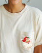 Retro Santa, Sparkles, Pocket, Red Hat, Christmas, Winter, Snow, Xmas Pocket Tee Comfort Colors T-Shirt