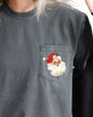 Retro Santa, Sparkles, Pocket, Red Hat, Christmas, Winter, Snow, Xmas Pocket Tee Comfort Colors T-Shirt
