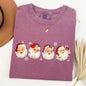 Retro Santas In A Row, Christmas, Winter, Xmas Tshirt Comfort Colors T-Shirt