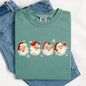 Retro Santas In A Row, Christmas, Winter, Xmas Tshirt Comfort Colors T-Shirt