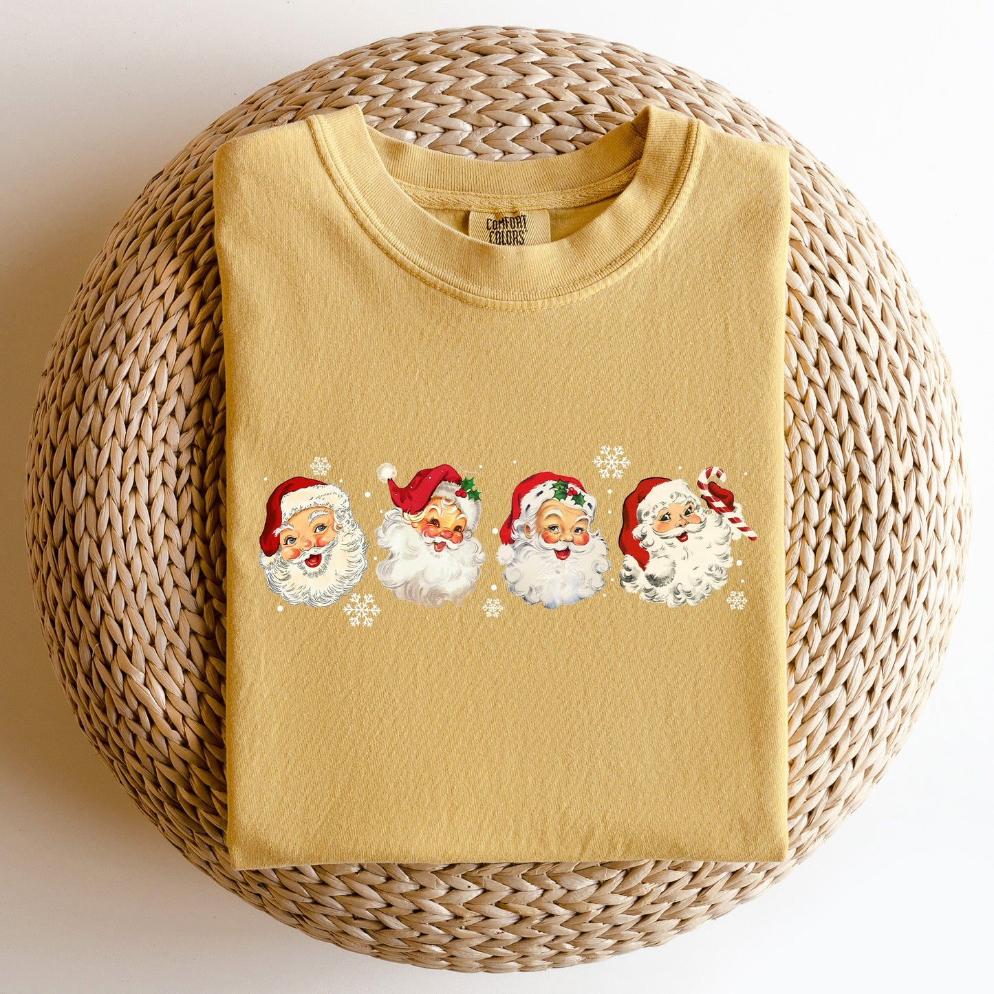 Retro Santas In A Row, Christmas, Winter, Xmas Tshirt Comfort Colors T-Shirt