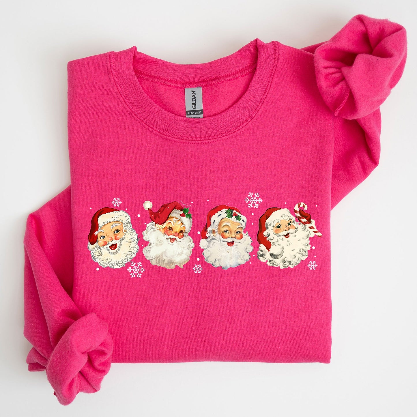 Retro Santas In A Row, Christmas, Winter, Xmas Sweatshirt