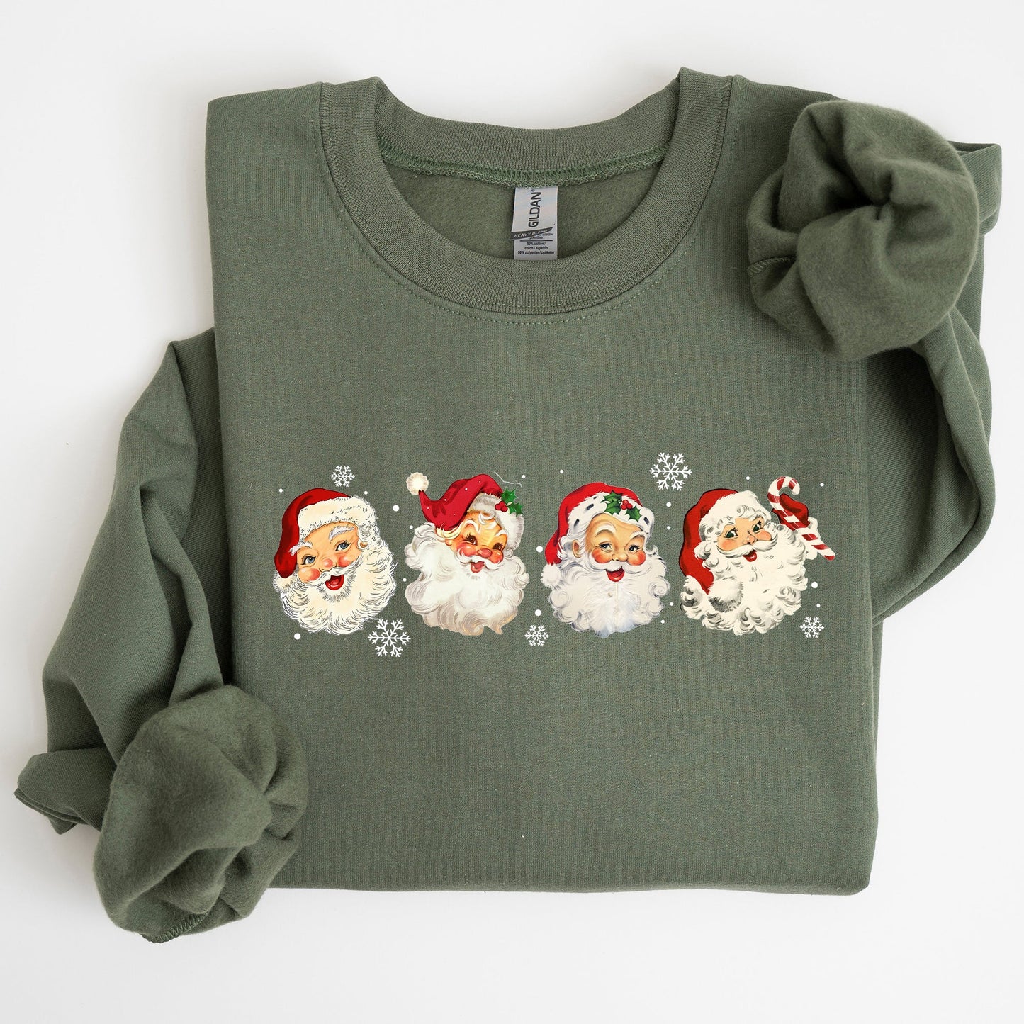 Retro Santas In A Row, Christmas, Winter, Xmas Sweatshirt