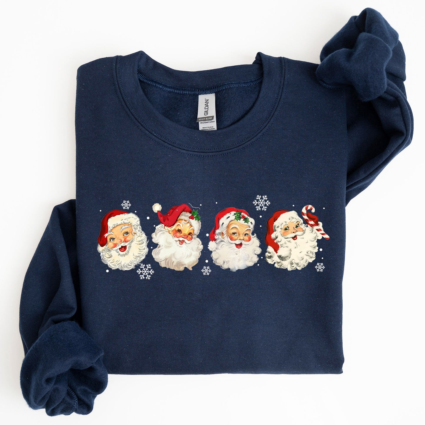 Retro Santas In A Row, Christmas, Winter, Xmas Sweatshirt