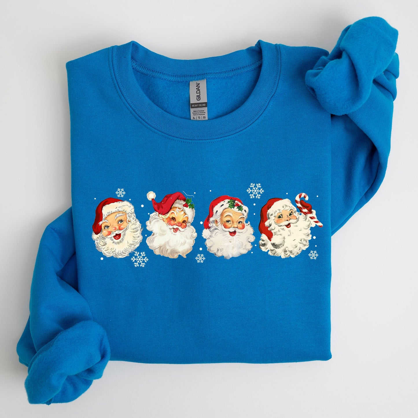 Retro Santas In A Row, Christmas, Winter, Xmas Sweatshirt