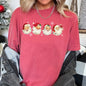 Retro Santas With Snowflakes, Christmas, Comfort Colors Tshirt