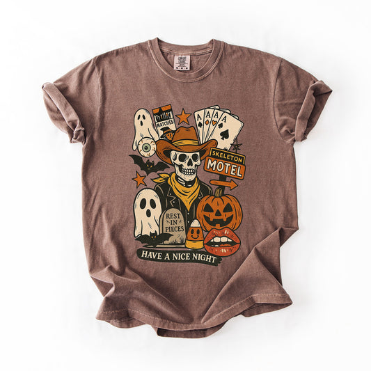 Retro Skeleton Motel, Classic, Vintage Halloween, Comfort Colors T-Shirt