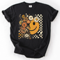 Retro Smiley, Halloween, Autumn, Fall, Flowers, Comfort Colors T-Shirt
