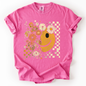 Retro Smiley, Halloween, Autumn, Fall, Flowers, Comfort Colors T-Shirt